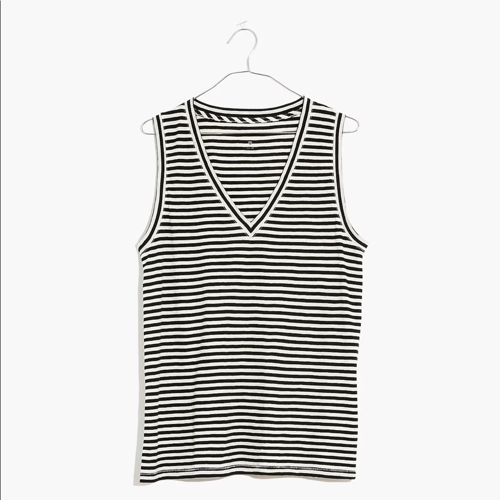 NWT Whisper Cotton V-Neck Tank in Tierney Stripe